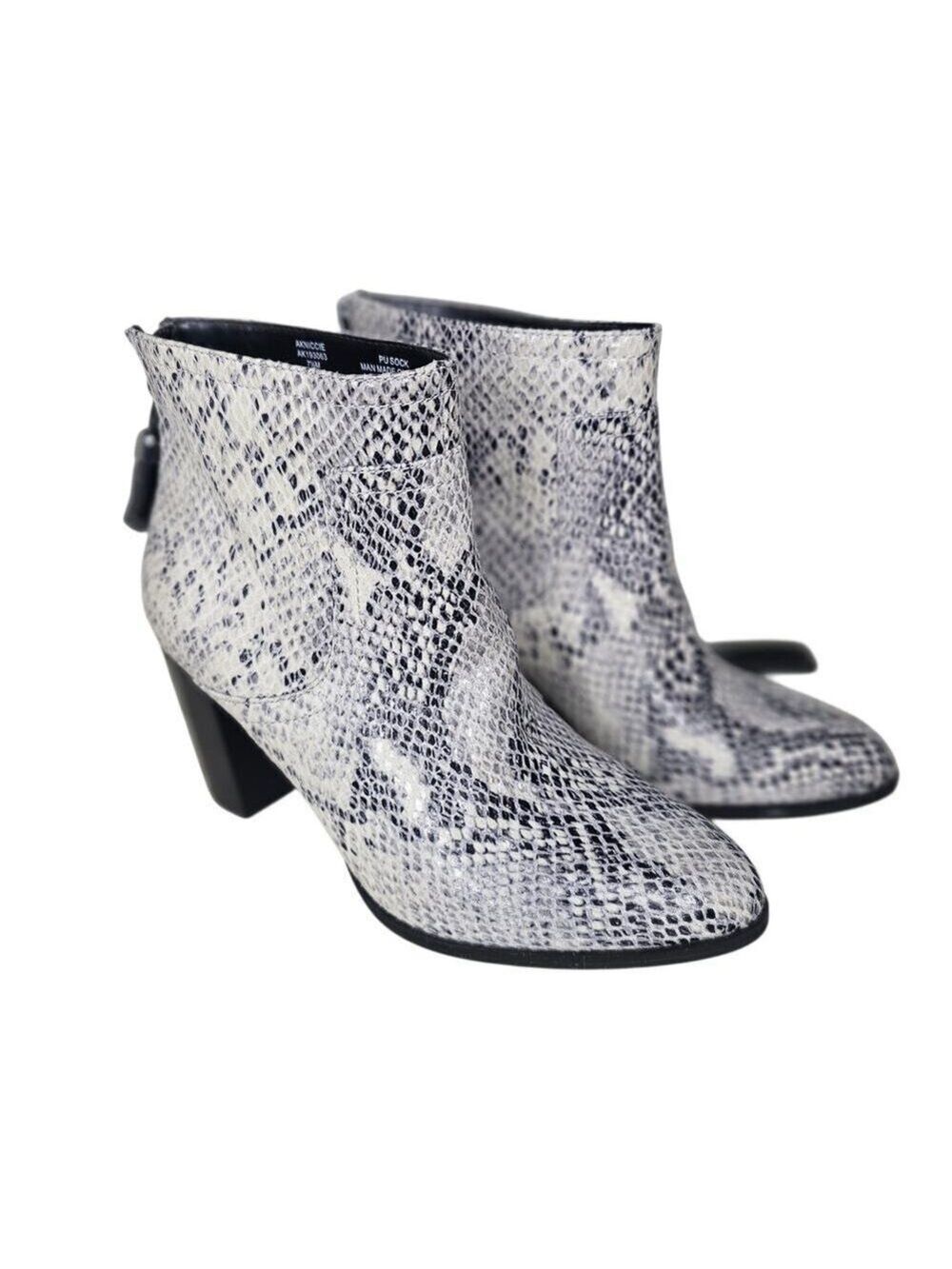 Anne Klein Niccie Snakeskin Print Heeled Ankle Boots Size 7.5